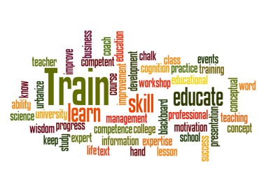 TREIN kavramına sahip Kelime Bulutu sadece metin ile oluşturur.
