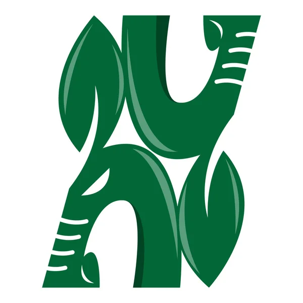 Letter Logo Elephant Shape Combined Leaves — Stock Vector