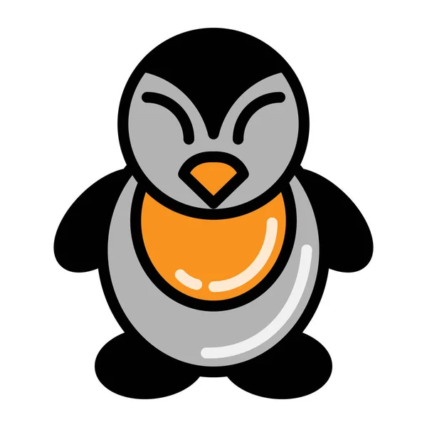 Logo Penguin Combined Sunny Side Egg Unique Logo — Stock Vector