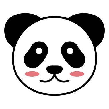 Sevimli Panda yüz vektör simgesi