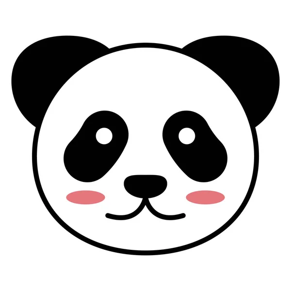 可爱的熊猫脸矢量图标 — 图库矢量图片