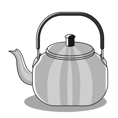 Endonezyalı ailelere çok tanıdık gelen geleneksel bir çaydanlığın vektör çizimi.