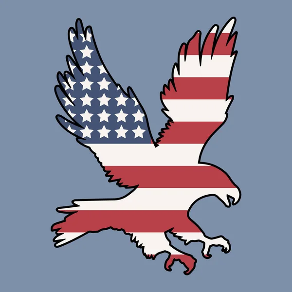 Орёл Силуэтом Американского Флага — стоковый вектор