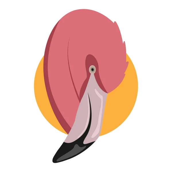 Egyszerű Flamingó Fej Lapos Vektor — Stock Vector