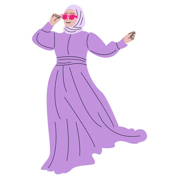 Muslim Modern Wanita Berpakaian Vektor Desain - Stok Vektor