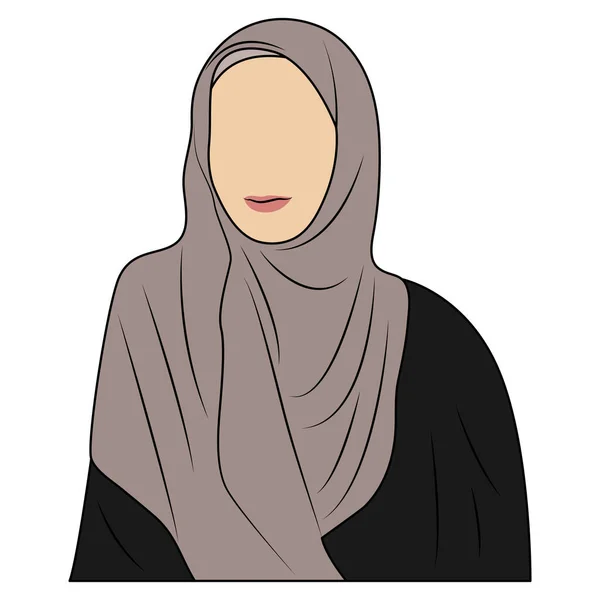 Gadis Muslim Cantik Mengenakan Jilbab - Stok Vektor