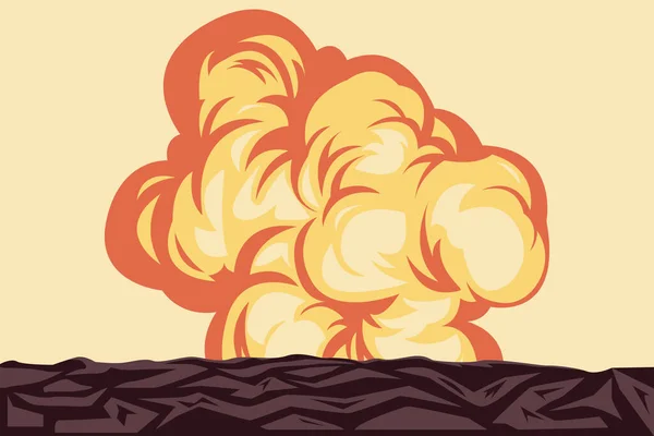 漫画爆弾爆発の背景 危険爆発爆弾雲漫画 — ストックベクタ