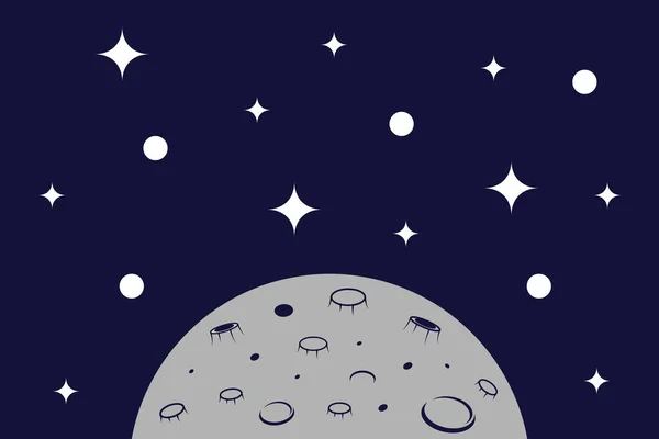 Векторный Фон Луна Звезды — стоковый вектор
