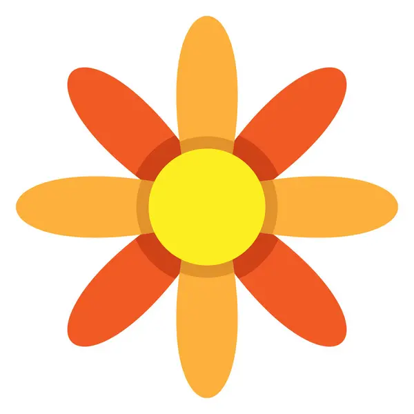 Ήλιο Λουλούδι Επίπεδη Διάνυσμα — Διανυσματικό Αρχείο