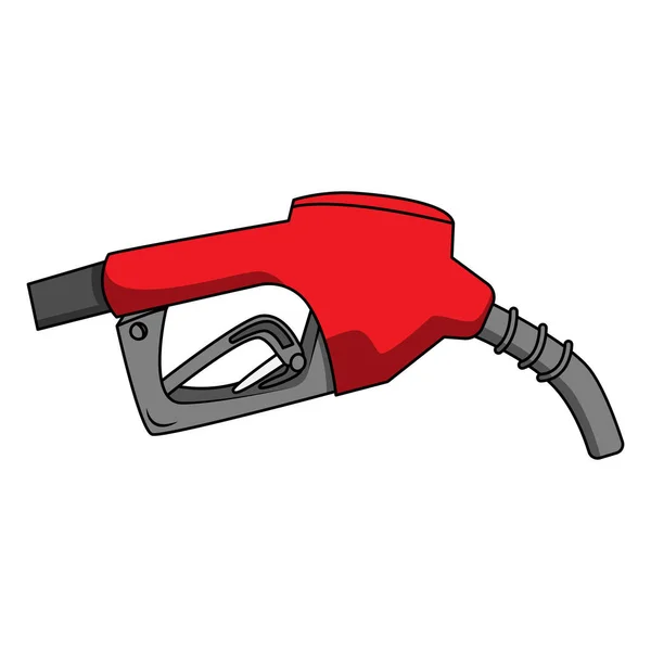 基于白底 石油工业和加油服务概念的汽油红色燃油泵喷嘴与滴油隔离 — 图库矢量图片#