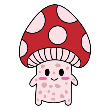vektör şirin kırmızı mantar karakteri