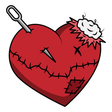 Bir bebeğin ya da yastığın kalp sembolü sonsuz aşkı ve ilişkileri simgeler. Ortaklarda kalp hasarı vektörler tarafından oluşturulur