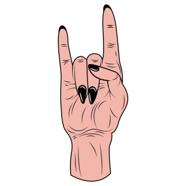 vektör metal veya taş el sembolü