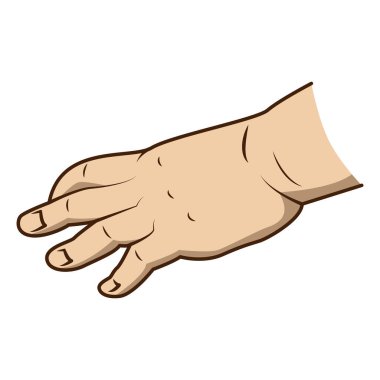 Beyaz arkaplanda izole edilmiş vektör düz bebek el simgesi.