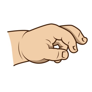 Beyaz arkaplanda izole edilmiş vektör düz bebek el simgesi.