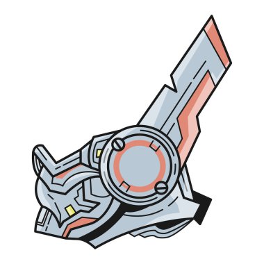 Yan taraftan görünen havalı robot ağız maskesi düz vektörü