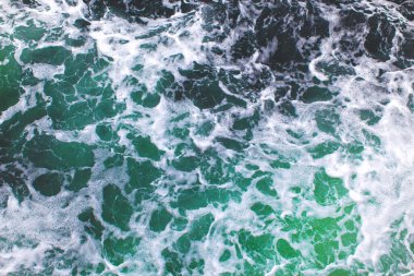 sea waves of green water top view
