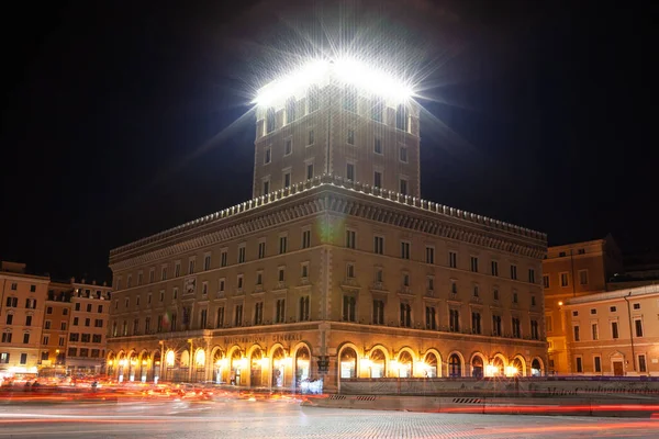 Rom Italien Arkitektur Centrum Natten Med Bakgrundsbelysning — Stockfoto