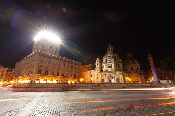 Рим Италия Архитектура Центр Города Ночью Подсветкой — стоковое фото