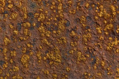 Metal bir yüzeye yakın pas.