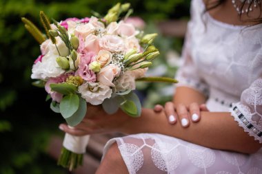 beautiful photo closeup wedding flower bouquet