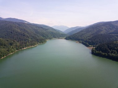 beautiful landscape from a drone on the mountains and the river