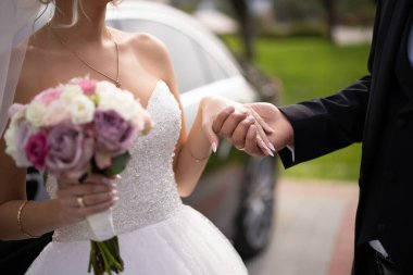 beautiful photo closeup wedding flower bouquet