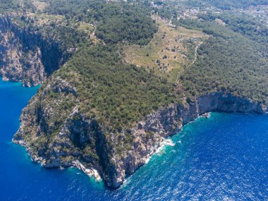 beautiful landscape from a drone on the sea, mountains