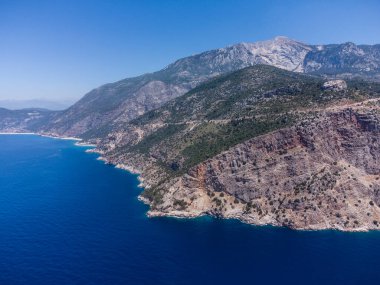 beautiful landscape from a drone on the sea, mountains