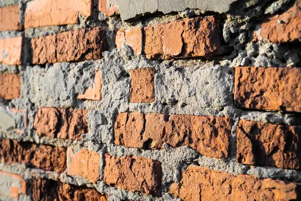 Texture Old Cracked Destroyed Red Brick Wall Telifsiz Stok Fotoğraflar
