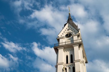 Mavi gökyüzünün arka planında güzel bir katedral