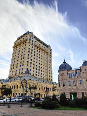 beautiful architecture in the Europe district in Batumi, Georgia clipart