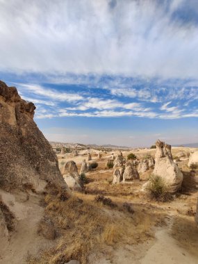 Türkiye 'nin Kapadokya kentindeki güzel dağ manzarası