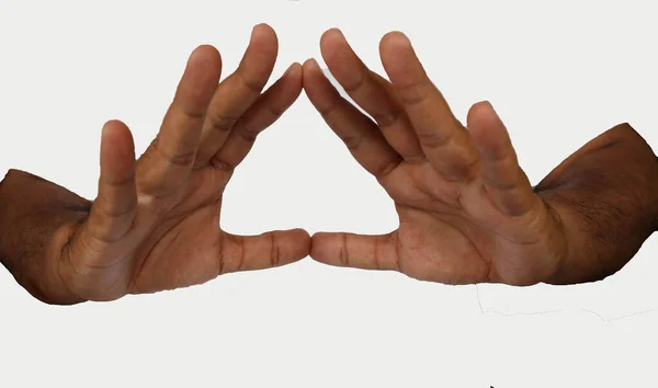 Χέρι Mudras Περιλαμβάνει Τέτοιες Λάσπες Χειρονομίες Απομονώνονται Λευκό Φόντο — Φωτογραφία Αρχείου