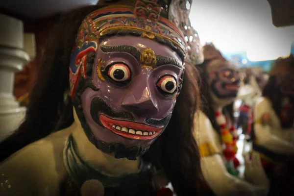 Traditionele Maskers Uit Indonesië Tribale Etnische Decoratieve Gezichten Traditionele Krijgerselementen — Stockfoto
