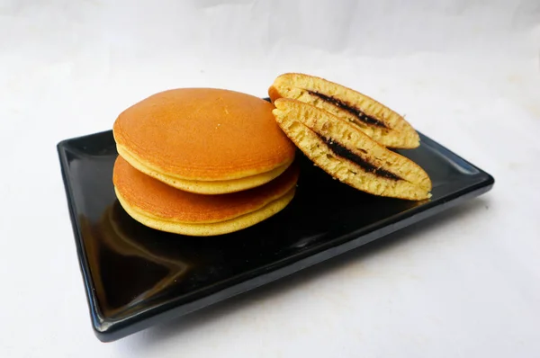 Dorayaki. Japanese bean paste pancake on a white background. Dorayaki is a cake that comes from Japan