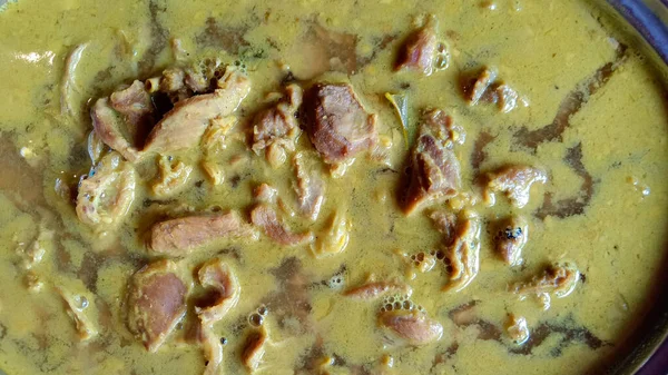 Curry Kurczaka Lub Gulai Ayam Jest Indonezyjska Tradycyjna Kuchnia Pikantne — Zdjęcie stockowe