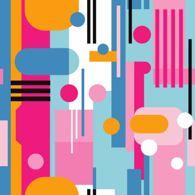 Renkli soyut dikişsiz desen pembe mavi tekrar sarmala tekstil kumaş duvar kağıdı arka planı