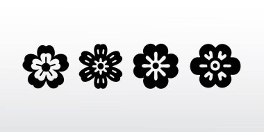 Çiçeksel siluet süblimleşmesi yazılabilir çiçekler, beyaz arkaplanda izole edilmiş vektör illüstrasyon tasarımı