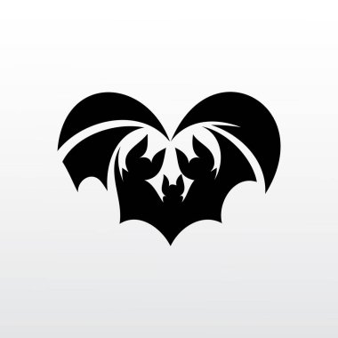 Yarasalar çift aile siyah siluet yazdırılabilir süblimleşme clipart illüstrasyon tasarımı