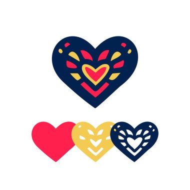 3D Katmanlı Stylize Kalp Şekli Yazdırılabilir Kağıt Kesme Sanatı Resimleri