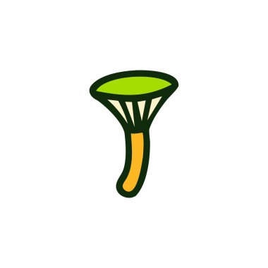  soyut şekilli mantar klibi yeşil mantar bitki vektör çizimi basılabilir izole tasarım