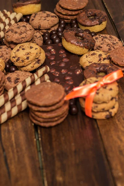 Variação Chocolate Biscoitos Para Férias — Fotografia de Stock