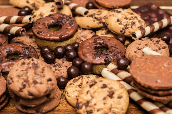 Асортимент Шоколадних Цукерок Печива — стокове фото