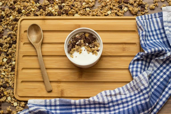 Healthy Homemade Chocolate Muesli Bowl — Stock Photo, Image