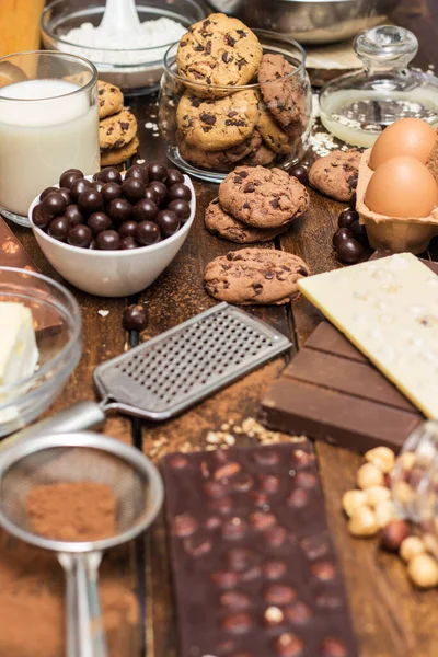 Preparación Galletas Caseras Chocolate — Foto de Stock