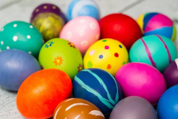 Colorida Colección Huevos Pascua Estampados — Foto de Stock