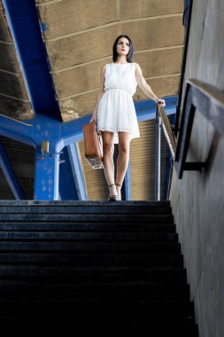 Woman Waiting For The Subway Train