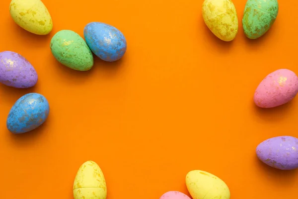 Feliz Pascua Huevos Pascua Color Fondo — Foto de Stock