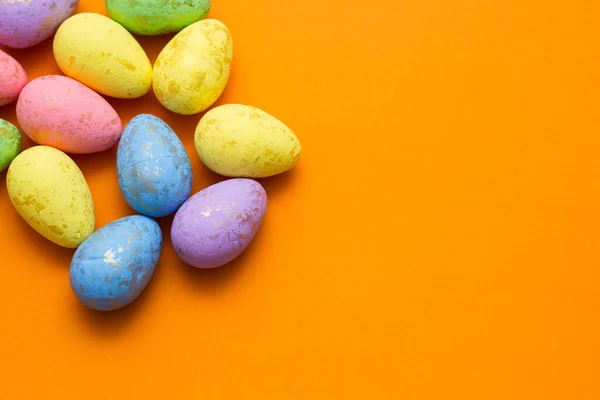 Καλό Πάσχα Πασχαλινά Αυγά Στο Χρώμα Φόντο — Φωτογραφία Αρχείου